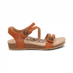 Jillian Braided Quarter Strap Sandal - Cognac