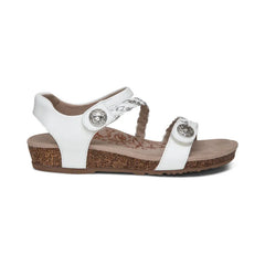 Jillian Braided Quarter Strap Sandal - White