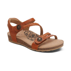 Jillian Braided Quarter Strap Sandal - Cognac