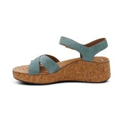 Flora Adjustable Quarter Strap Wedge  - Sage