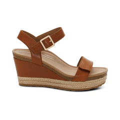 Sydney Quarter Strap Espadrille Wedge - Cognac