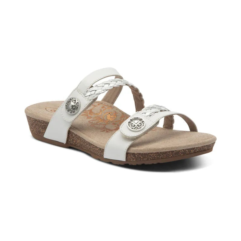 Janey Braided Slide - White