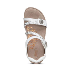 Jillian Braided Quarter Strap Sandal - White