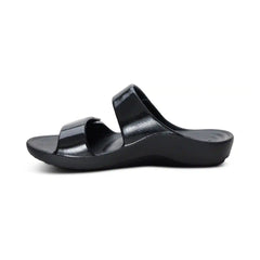 Kaia Two Band Slide - Black Gloss