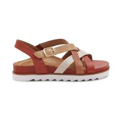 Carmen Cross Band Adjustable Sandal - Terracotta Multi