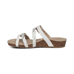Janey Braided Slide - White