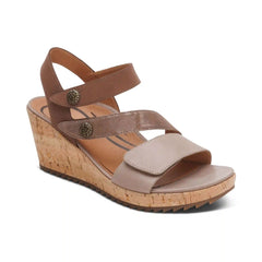 Madelyn Quarter Strap Wedge  - Taupe Multi