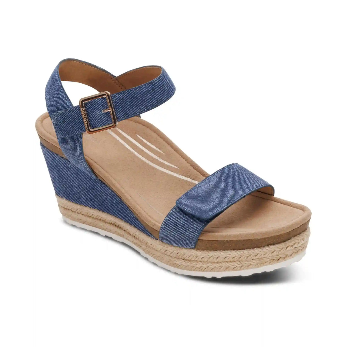 Sydney Quarter Strap Espadrille Wedge - Denim