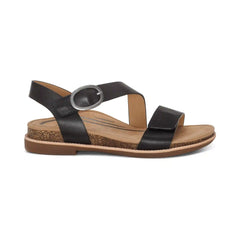 Tamara Asymmetrical Quarter Strap Sandal - Black