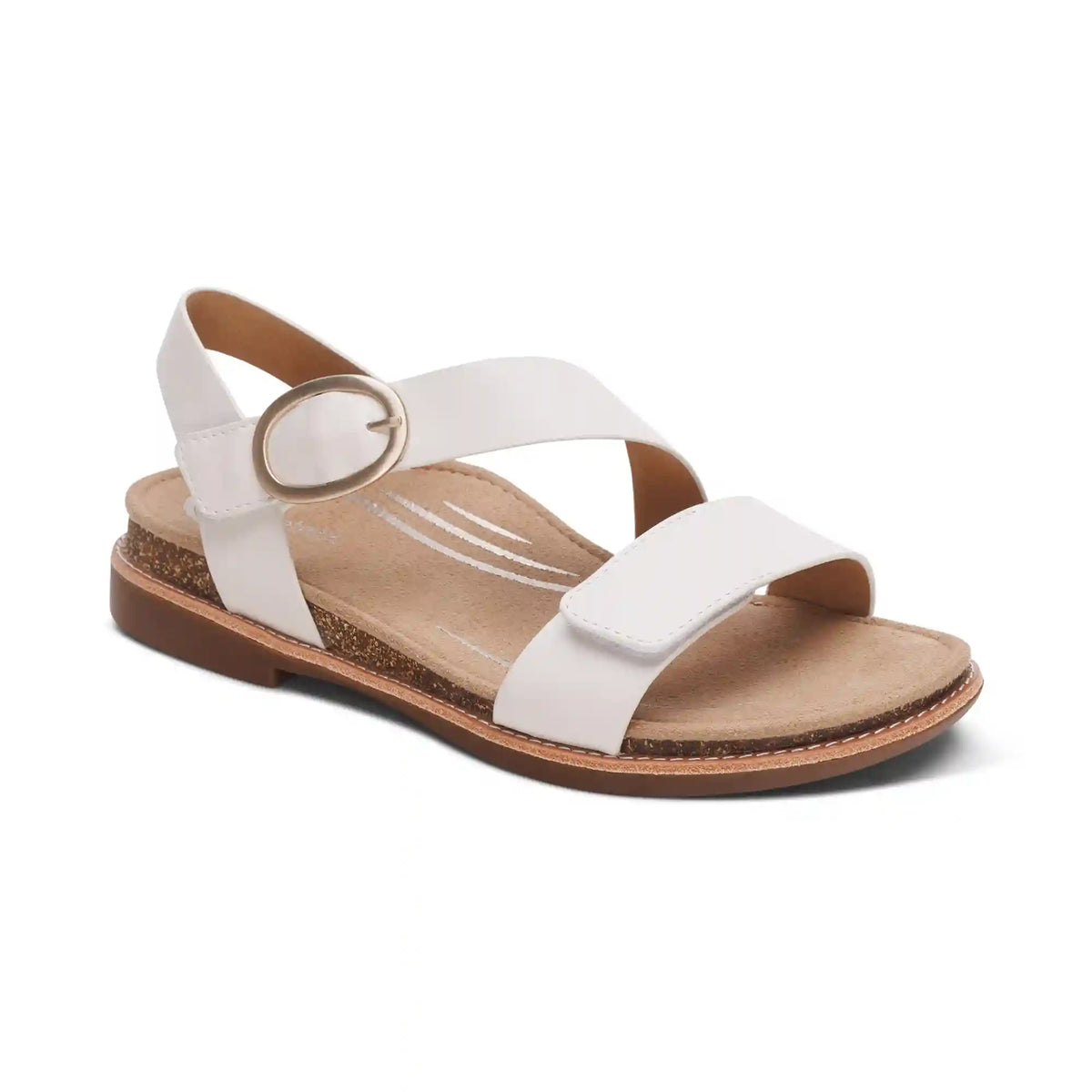 Tamara Asymmetrical Quarter Strap Sandal - Ivory