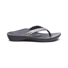 Vicki Braided Thong Sandal - Pewter Gloss