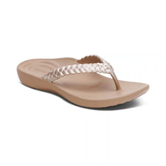 Vicki Braided Thong Sandal - Champagne Gloss