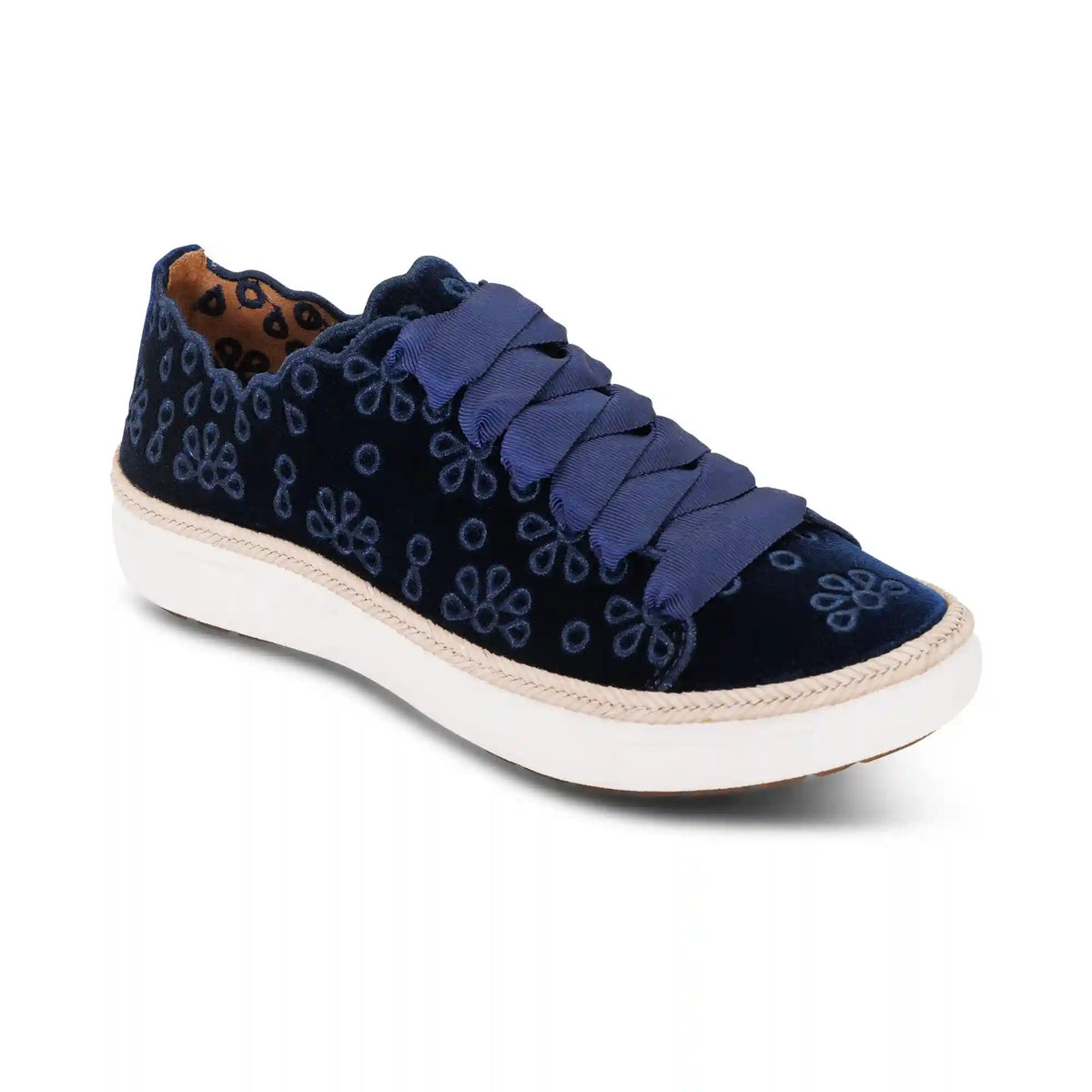 Charlotte Lace-Up Sneaker - Navy Velvet