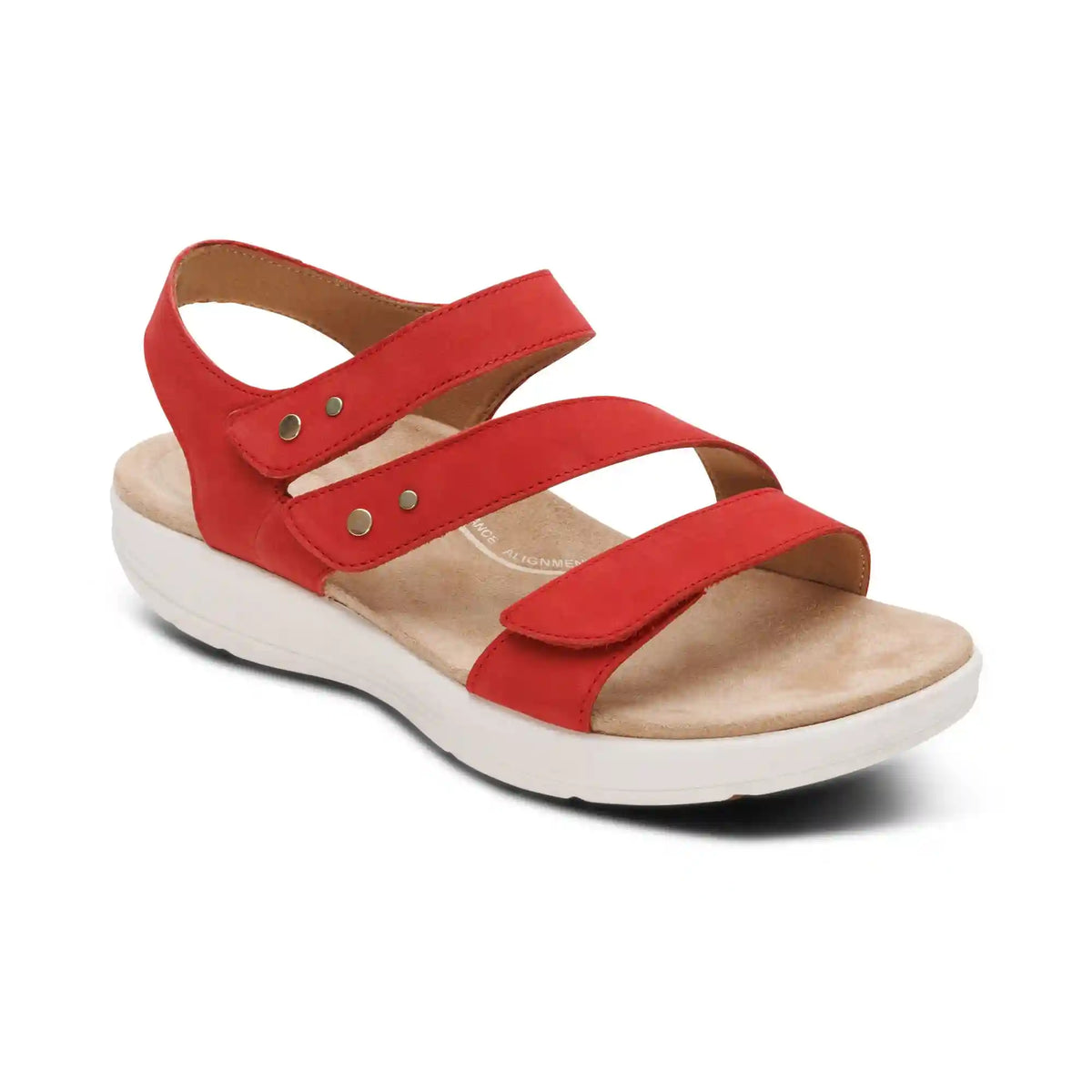 Savannah Adjustable Quarter Strap Sandal - Red