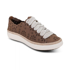 Charlotte Lace-Up Sneaker - Taupe Nubuck