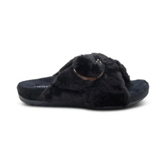 Macy Open-Toe Slipper - Black