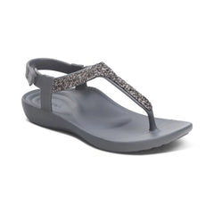 Skyler Thong Sandal - Pewter Embellished