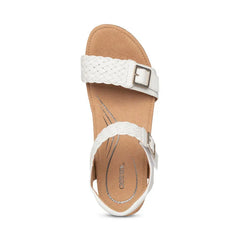 Grace Adjustable Woven Wedge - White