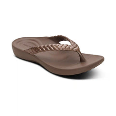Vicki Braided Thong Sandal - Bronze Gloss