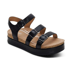 Aria Arch Support Platform Sandal - Black