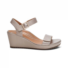 Andrea Quarter Strap Wedge  - Platinum