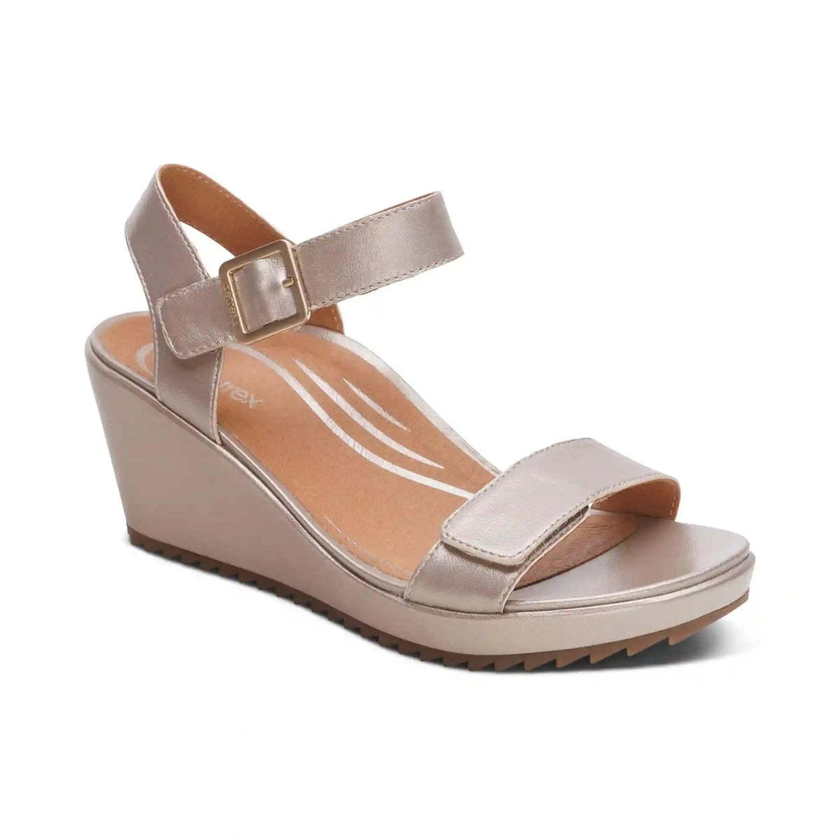 Andrea Quarter Strap Wedge  - Platinum