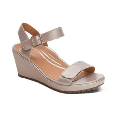 Andrea Quarter Strap Wedge  - Platinum