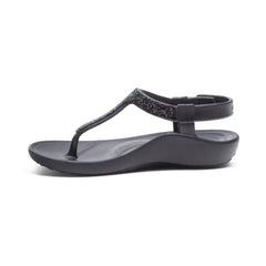 Skyler Thong Sandal - Black Embellished