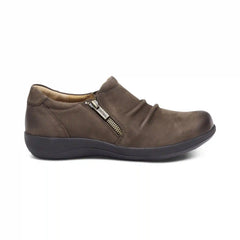 Katie Side Zip Slip-On - Dark Earth