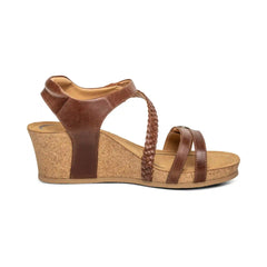 Avril Quarter Strap Wedge - Walnut