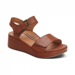 Ariel Adjustable Quarter Strap Wedge  - Dark Brown