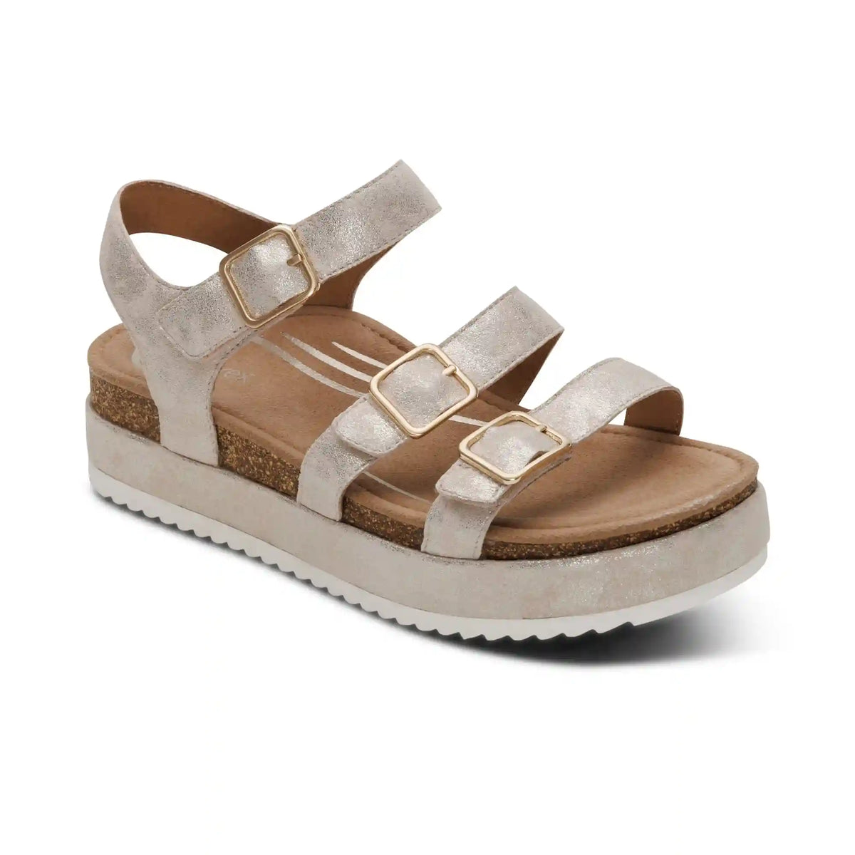 Aria Arch Support Platform Sandal - Champagne
