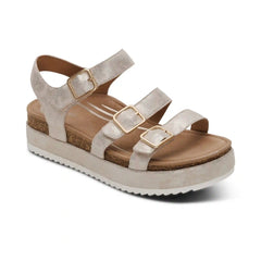 Aria Arch Support Platform Sandal - Champagne