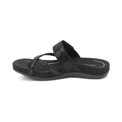 Izzy Adjustable Slide Sandal - Black Sparkle