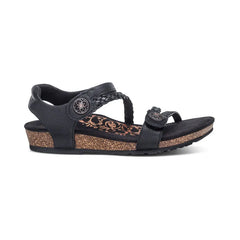 Jillian Braided Quarter Strap Sandal - Black