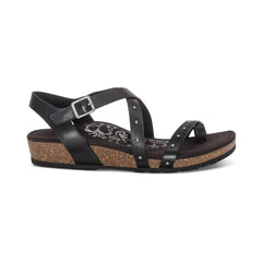 Lauren Quarter Strap Sandal - Black