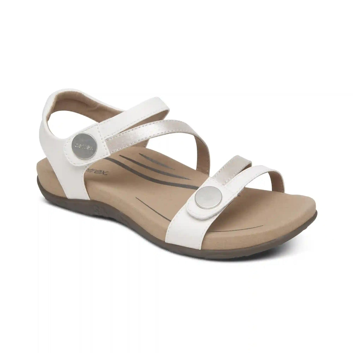 Jess Adjustable Quarter Strap Sandal - White