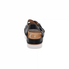 Carmen Cross Band Adjustable Sandal - Black