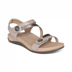 Jess Adjustable Quarter Strap Sandal - Smoke