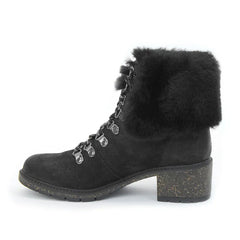 Brooklyn Fur Lace-Up Boot - Black