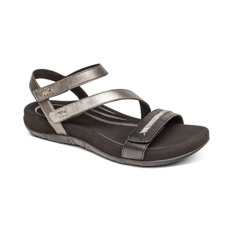 Gabby Adjustable Quarter Strap Sandal - Black Multi