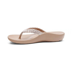 Vicki Braided Thong Sandal - Champagne Gloss