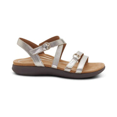 Hadley Adjustable Quarter Strap Sandal - Champagne