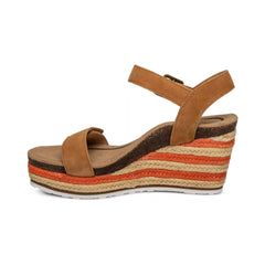 Sydney Quarter Strap Espadrille Wedge - Cognac