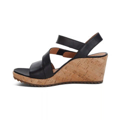 Madelyn Quarter Strap Wedge  - Black