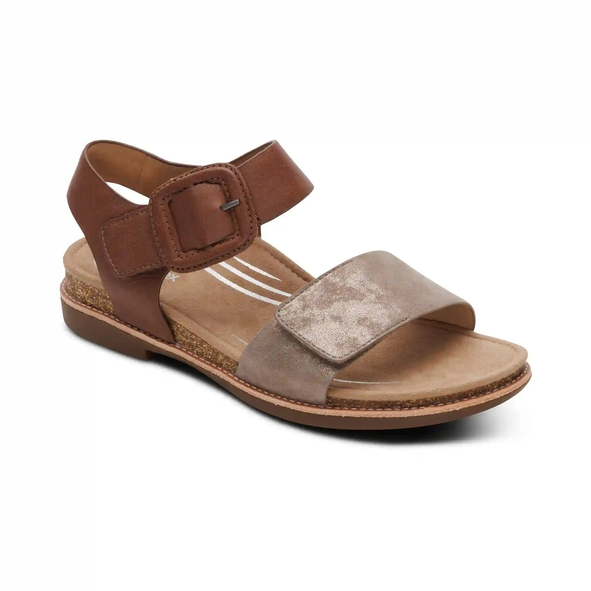 Claire Quarter Strap Sandal - Taupe Multi