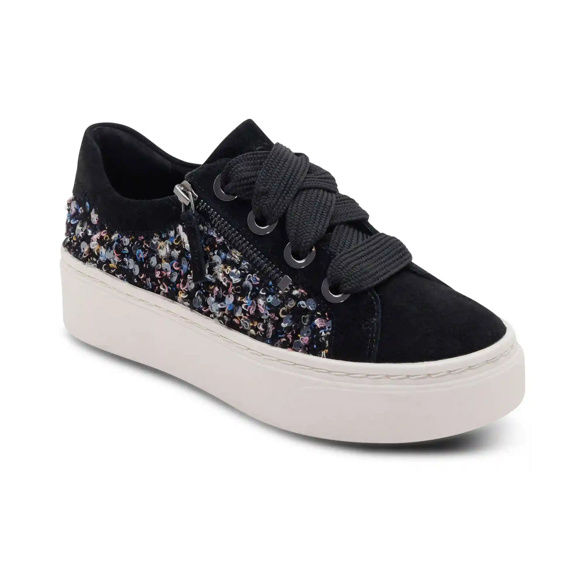 Aubrey Arch Support Platform Sneaker - Black Knit