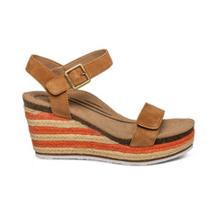 Sydney Quarter Strap Espadrille Wedge - Cognac