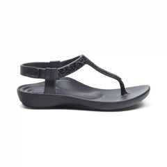 Skyler Thong Sandal - Black Embellished
