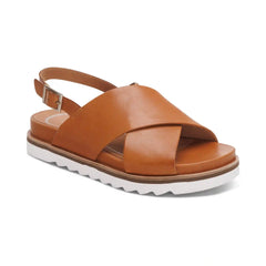 Thea Back Strap Cork Flat Sandal  - Ginger